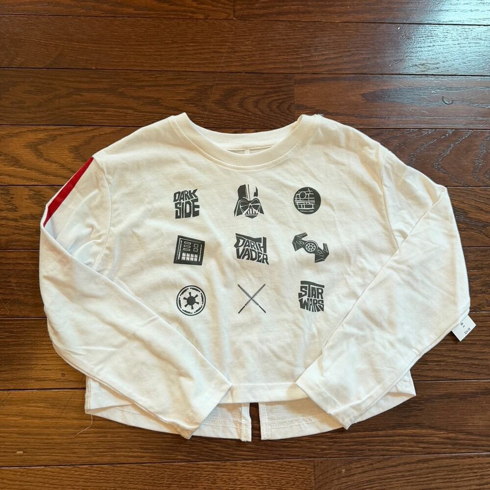 Disney Girls Star Wars Long Sleeve Crop Top Size 5/6 NWT